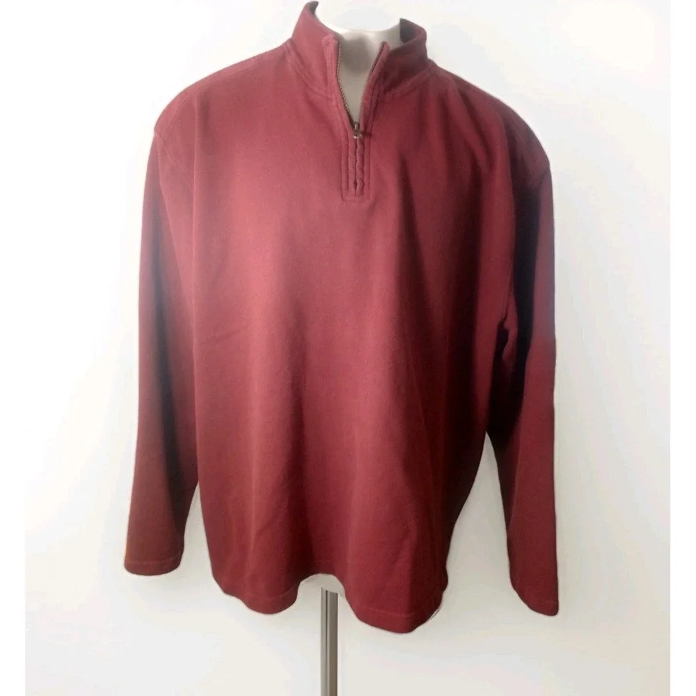 Wrangler Men's Hero 1/4 Zip Pullover Sweatshirt With Elbow Patches 3XL Red Maron